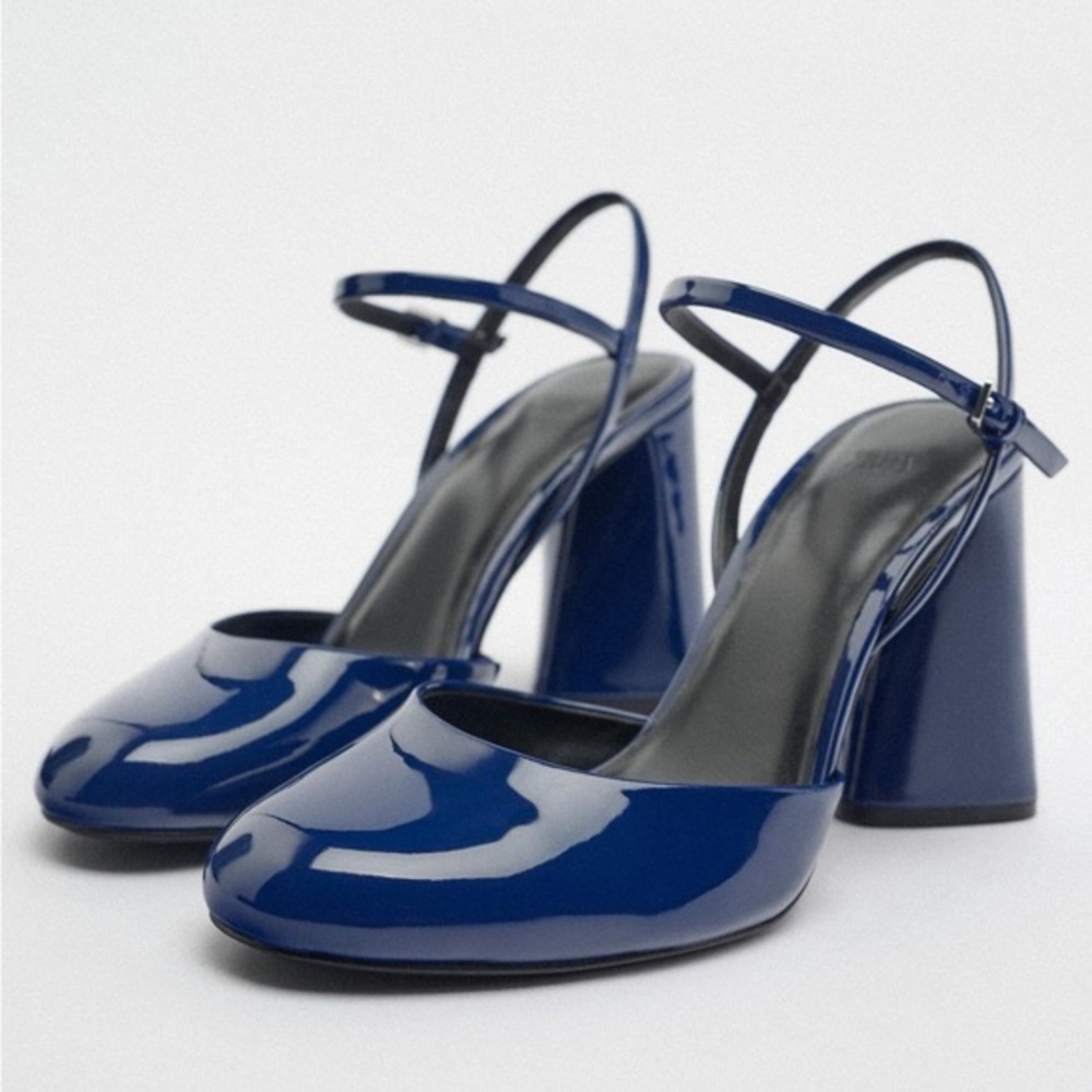 Zara Blue Block Women's Heels